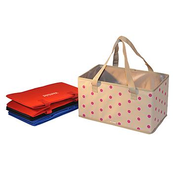 Foldable polyester shopping basket